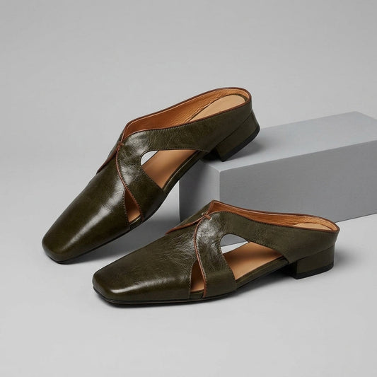 The Marlene Cutout Leather Mule
