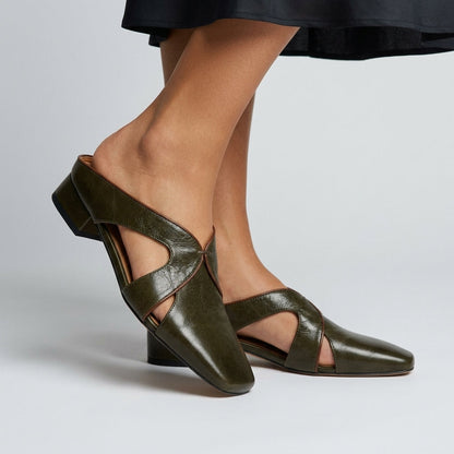The Marlene Cutout Leather Mule