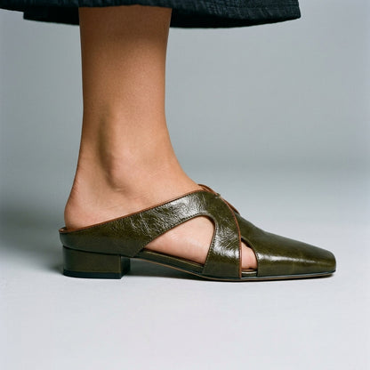 The Marlene Cutout Leather Mule