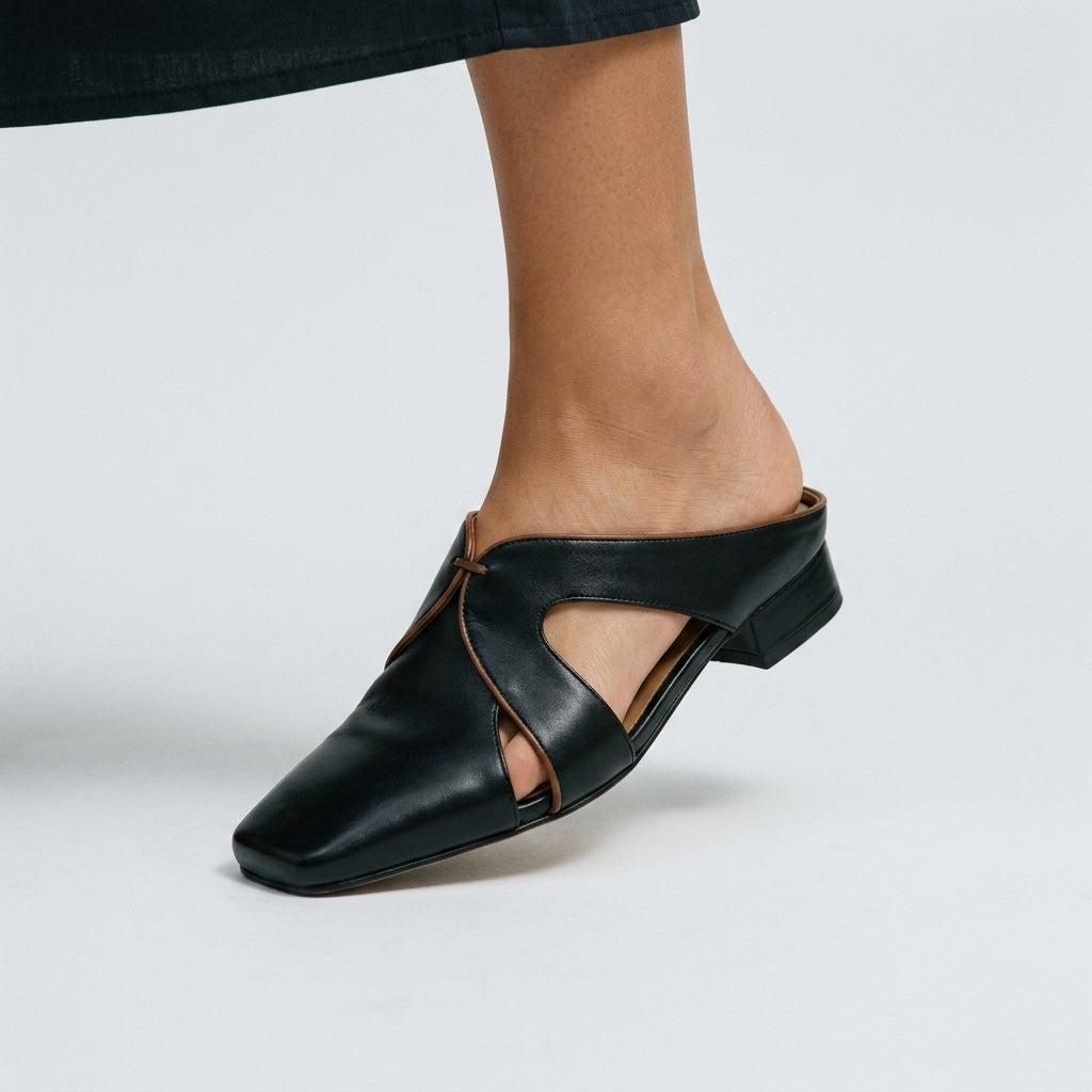 The Marlene Cutout Leather Mule