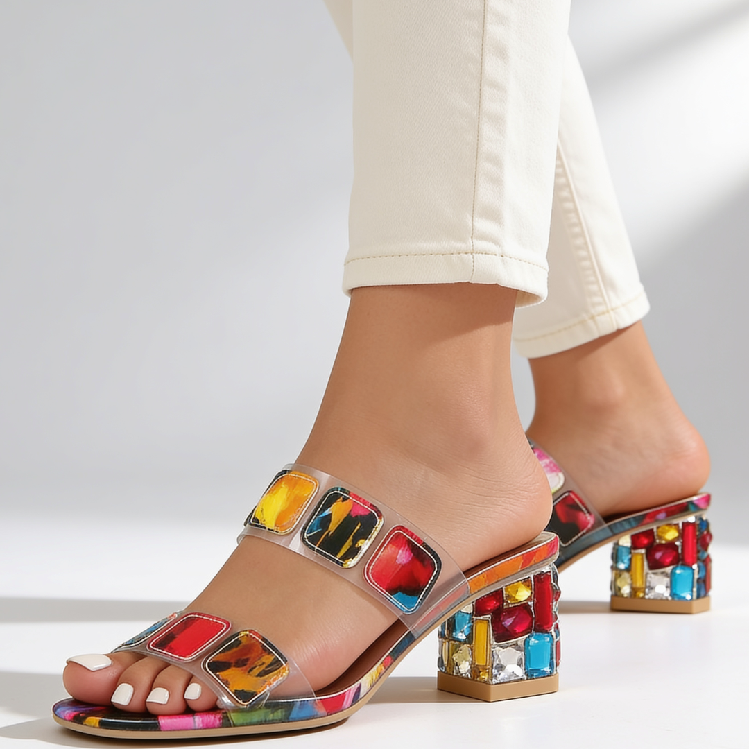 The Odette Jewel Heel Sandals