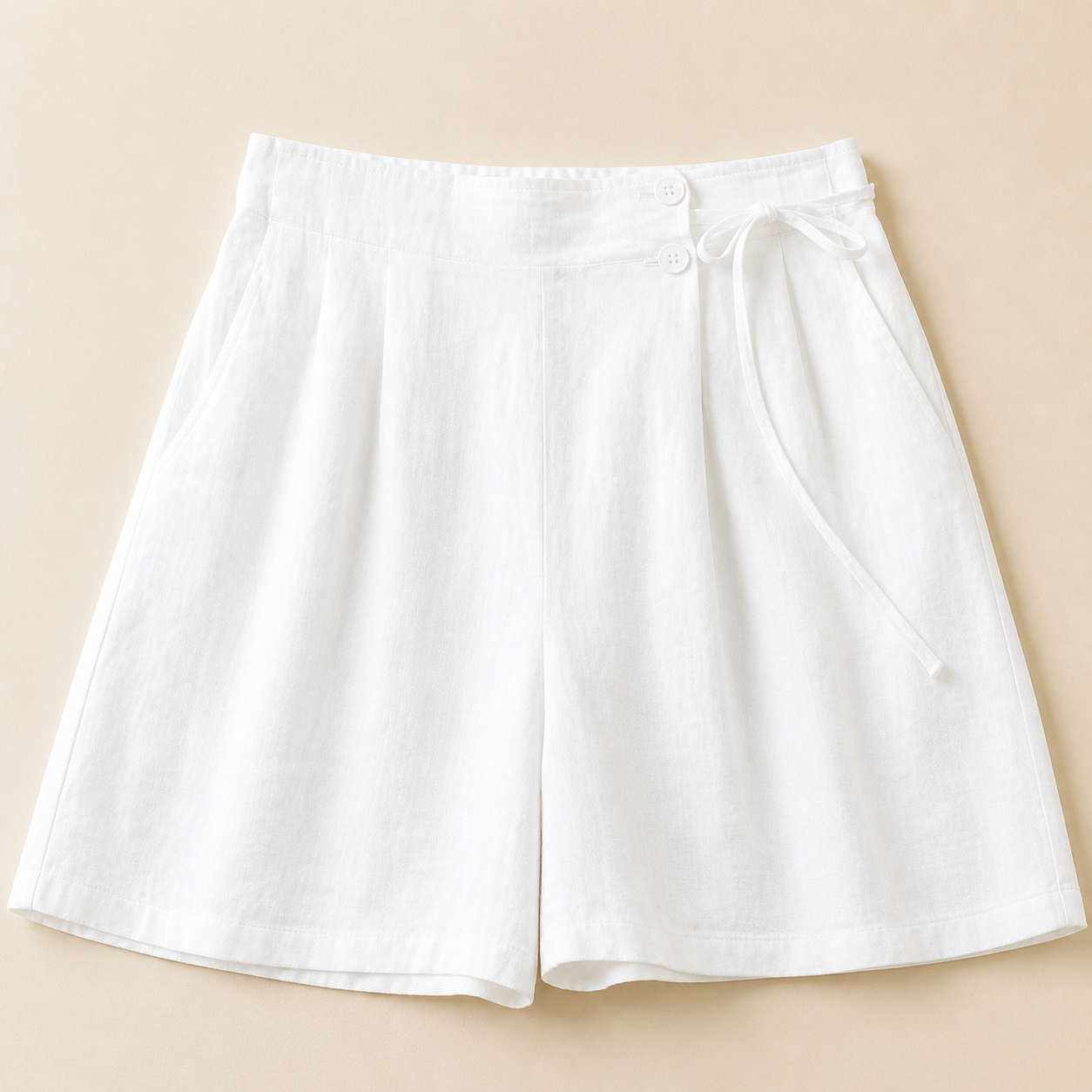 The Amara Linen Wrap Shorts