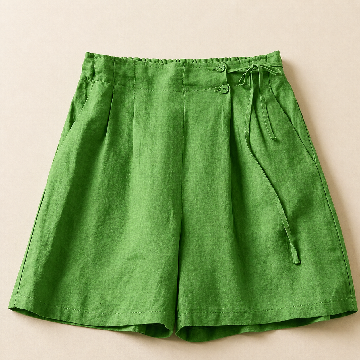 The Amara Linen Wrap Shorts