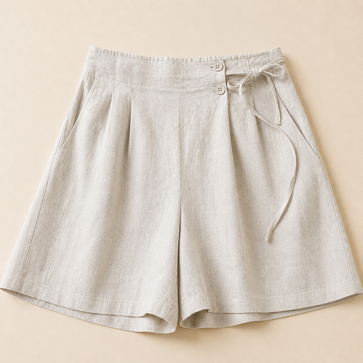The Amara Linen Wrap Shorts