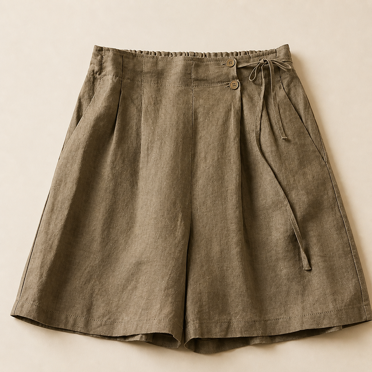 The Amara Linen Wrap Shorts