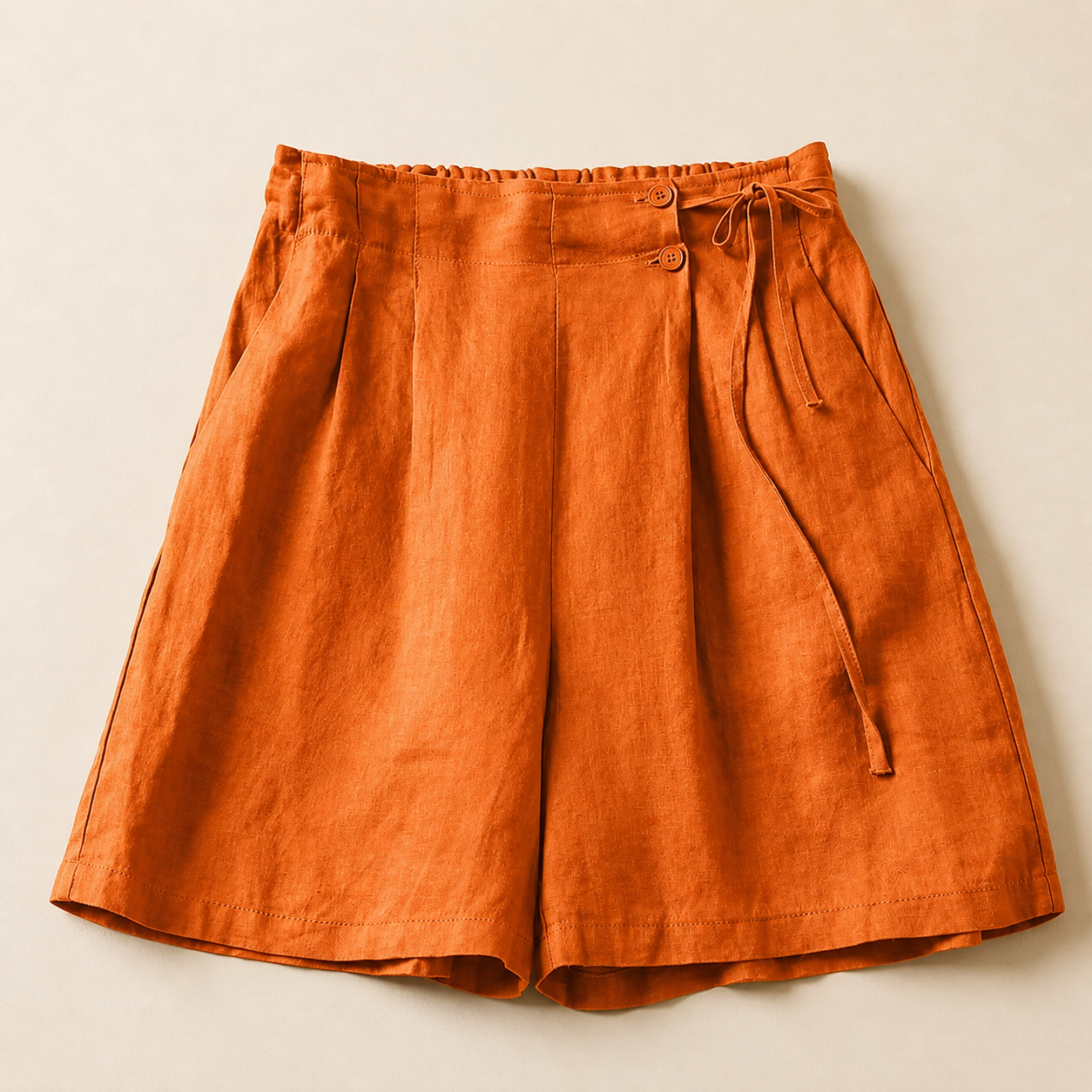 The Amara Linen Wrap Shorts
