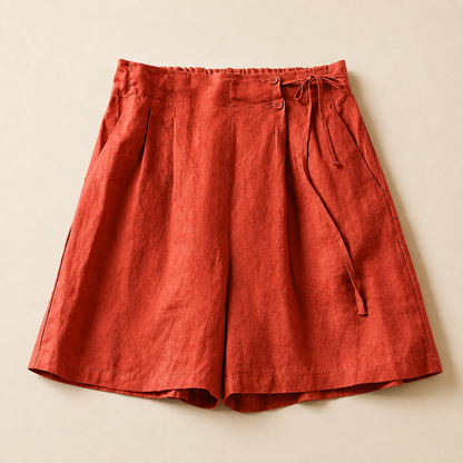 The Amara Linen Wrap Shorts