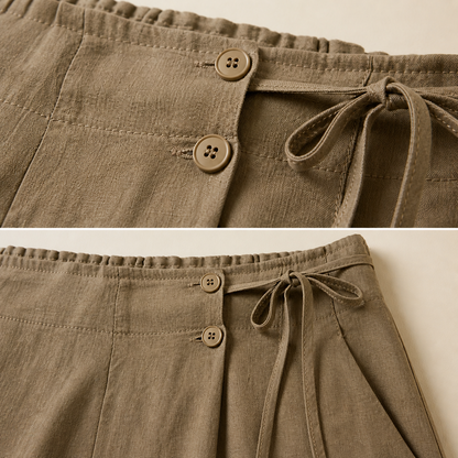 The Amara Linen Wrap Shorts