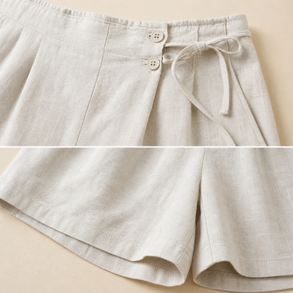 The Amara Linen Wrap Shorts