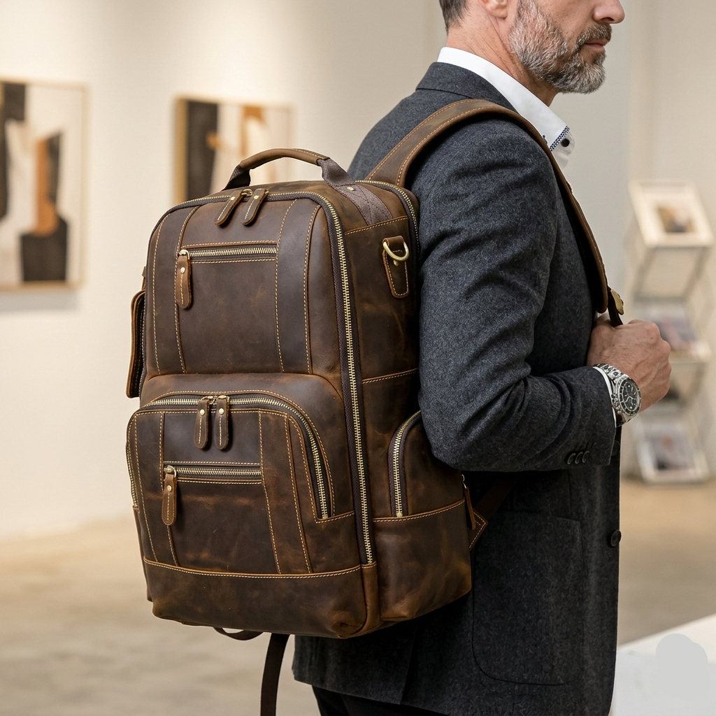 The Ashford Leather Travel Backpack