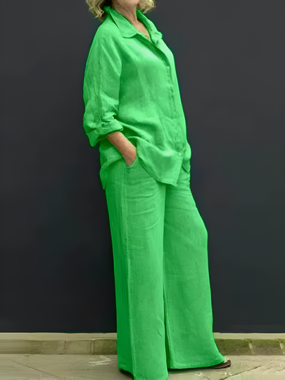 The Lara Linen Shirt Suit