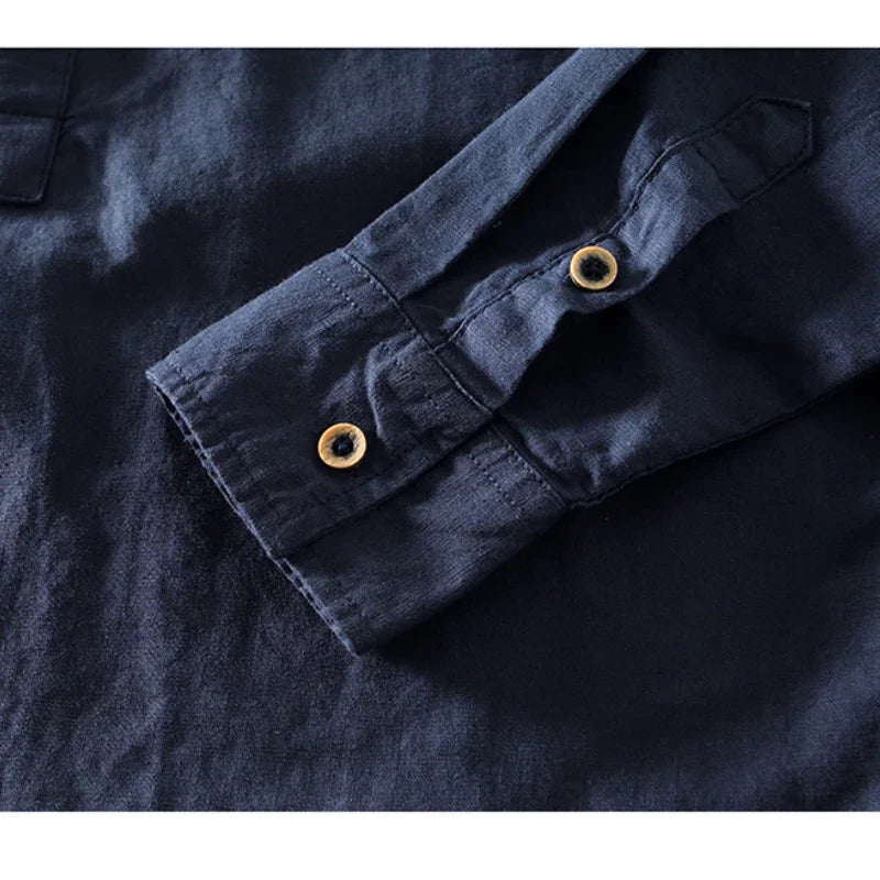 The Elliot Linen Mandarin Shirt