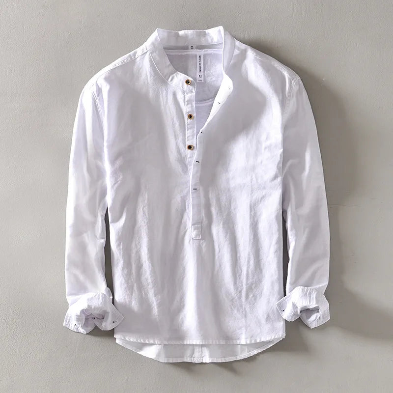 The Elliot Linen Mandarin Shirt