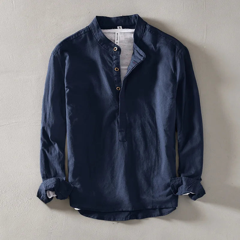 The Elliot Linen Mandarin Shirt