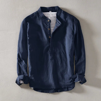 The Elliot Linen Mandarin Shirt