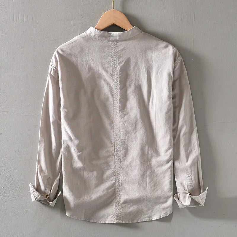 The Elliot Linen Mandarin Shirt