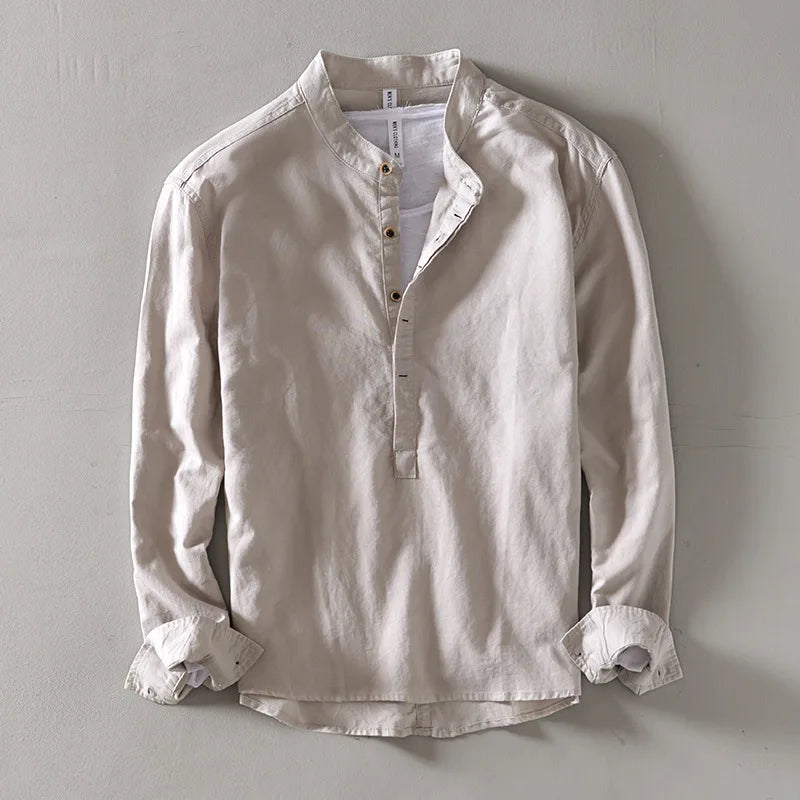 The Elliot Linen Mandarin Shirt