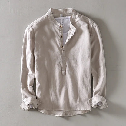 The Elliot Linen Mandarin Shirt
