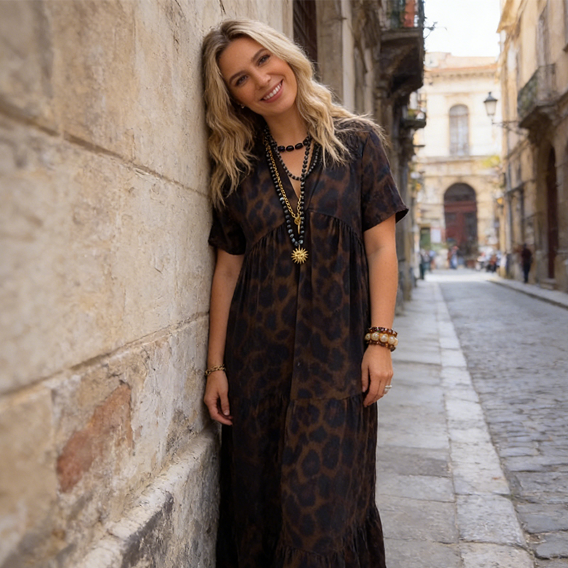 The Savana Leopard Maxi Dress
