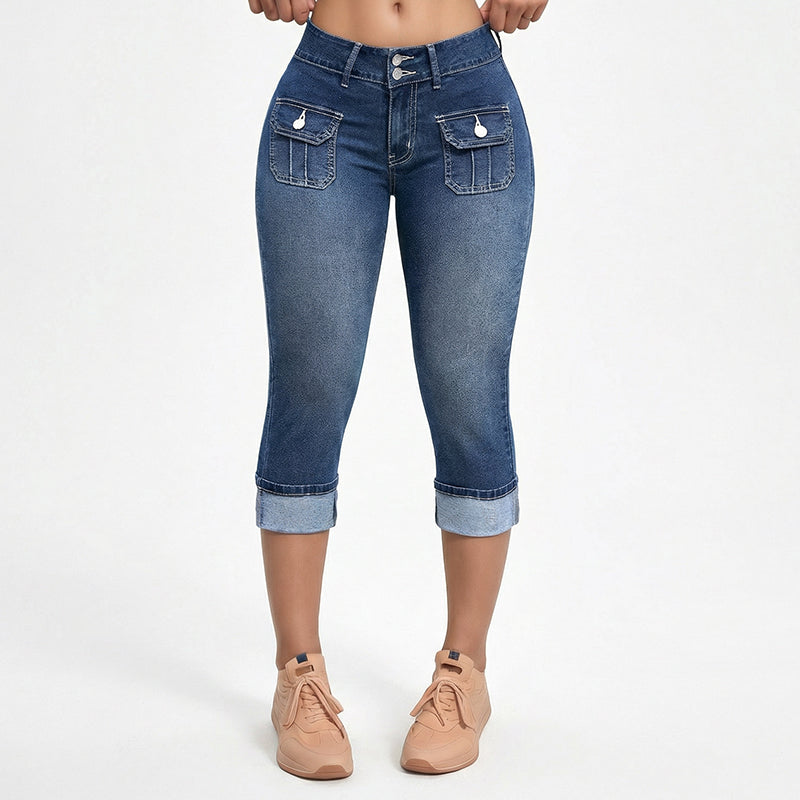 The Sculpt Stretch Denim Capri