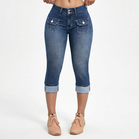 The Sculpt Stretch Denim Capri